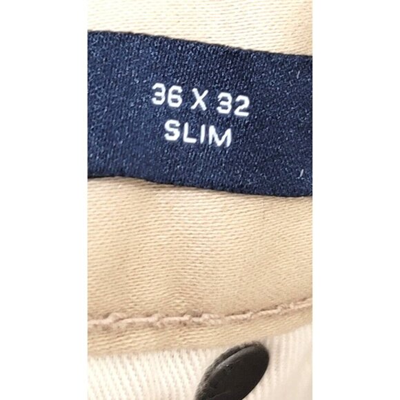 Gap Mens Slim Fit Khaki Pants 36x32 Mid Rise GapFlex Soft Denim Beige - Picture 11 of 11